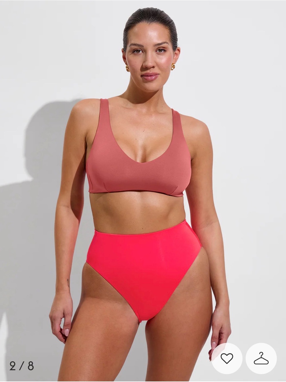 NWT | Left On Friday | Hi Hi High Rise Bikini Bottom Rescue (Neon Red) - Size L